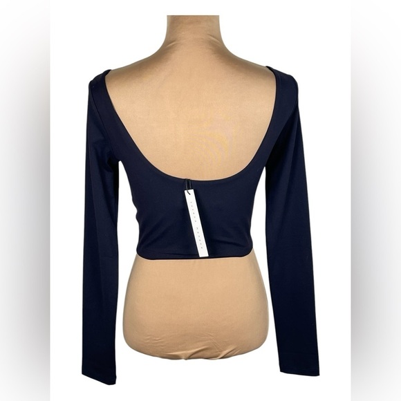Susana Monaco long sleeve scoop back crop top Medium NWT Color: Midnight - Picture 7 of 9